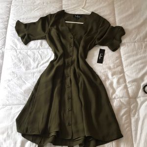 Lulus olive green tie back dress
